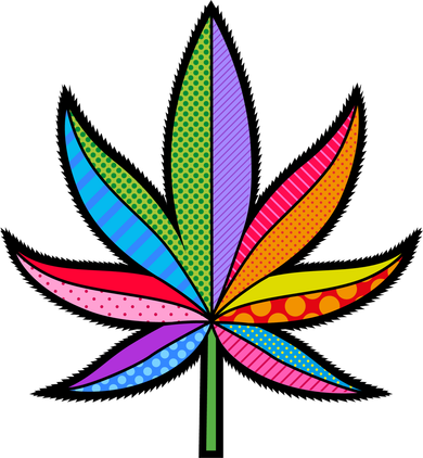 Cannabis Leaf Colorful Patterns Weed Kids T-Shirt