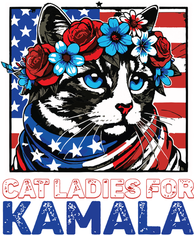 Cat Ladies For Kamala Funny Cat 2024 President Kamalaharris Women's Hoodie