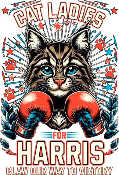Cat Ladies For Harris For President 2024 Toddler T-Shirt
