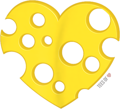 Cheese Love Heart Pocket. Holey Cheese Women's Long Sleeve Shirt