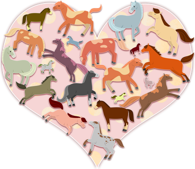 Cute Love Heart Horses Toddler Hoodie