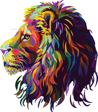 Colorful Lion Head Design Pop Art Style Toddler Long Sleeve