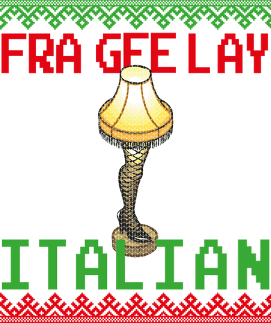 Fragile Christmas Leg Lamp FRA GEE LAY It Must Be Italian Ugly Sweater Beanie