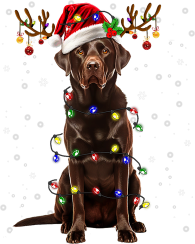 Chocolate Lab Labrador Christmas Tree Light Pajama Dog Xmas Toddler Hoodie