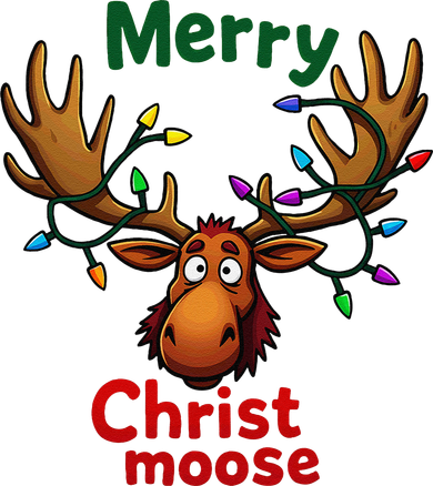 Christmas Lights Moose Merry Christmoose Toddler Hoodie