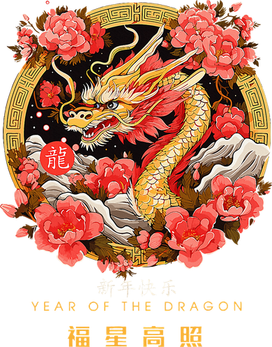 Chinese Lunar New Year 2024 Year of the Dragon Zodiac Sign  Women's Hoodie