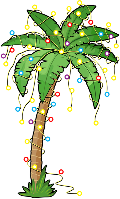 Christmas Lights Palm Tree Beach Funny Tropical Xmas Gift Kids T-Shirt
