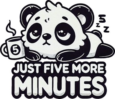 Cute Lazy Panda Just Five More Minutes Sleepy Coffee Mug