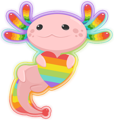 Cute LGBT Pride Axolotl Button