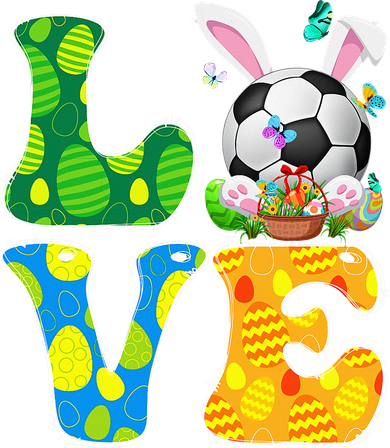 Cute Love Soccer Ball With Bunny Ears Easter Day Tank Top
