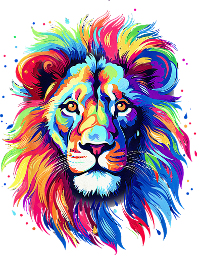 Colorful Lion Spirit Animal Multicolor Art Leo Lion Kids Long Sleeve Shirt
