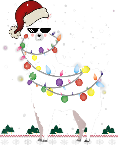 Christmas Llama Santa Hat Ugly Xmas Tree Alpaca Gift T Kids Hoodie