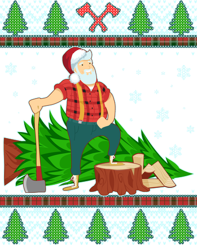 Christmas Lumber Santa Claus Kids T-Shirt