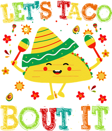 Cute Lets Taco Bout It Funny Mexican Taco Tank Top