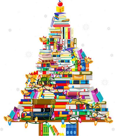Christmas Library Tree Lights For Librarian And Book Lover Kids Sweatshirt
