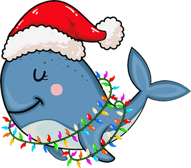 Christmas Lights Whale Wearing Xmas Hat Whale Lover Women's Sweatshirt