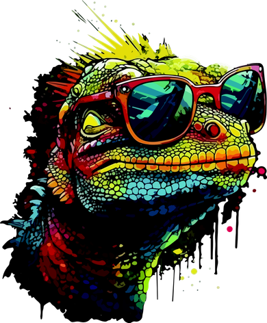 Colorful Lizard With Sunglasses Toddler Hoodie