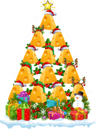 Cheese Lover Xmas Holiday Santa Cheese Christmas Tree Kids Long Sleeve Shirt