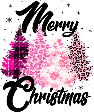 Cute Merry Christmas Pink Pattern Christmas Pine Trees Hooded Wearable Blanket