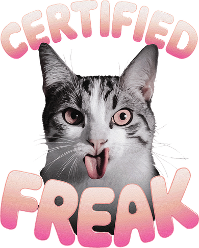 Cat Meme Certified Freak Eat Cement Cursed Cat Funny Ceramic Ornament