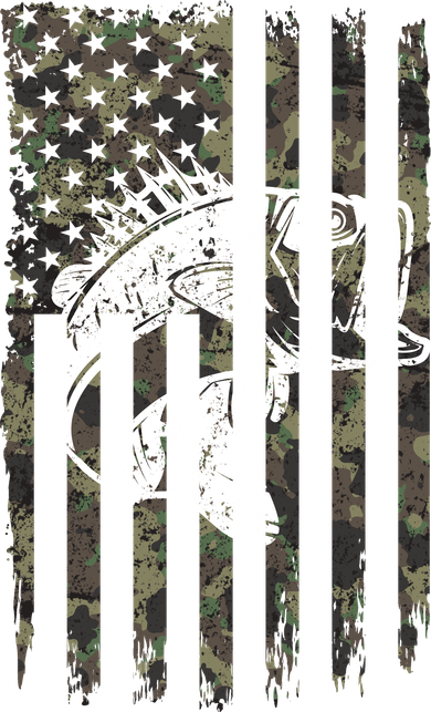 USA Flag Camo Camouflage Fish Kids Sweatshirt