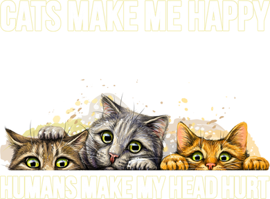 Cats Make Me Happy Humans Hurt My Head Baby Bodysuit