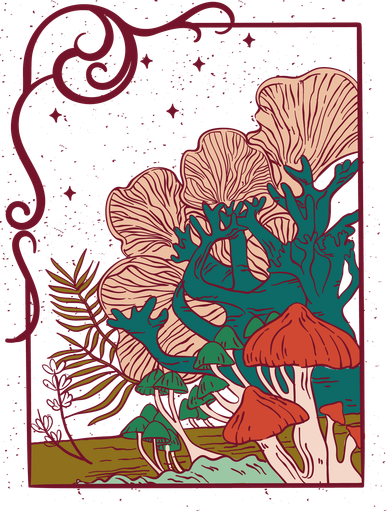 Cool Mushrooms Illustration Kids T-Shirt