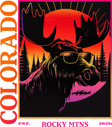 Colorado Mountain Moose Retro Vintage 80s Elk Colorado Button