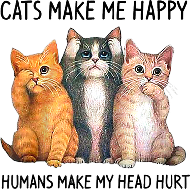 Cats Make Me Happy Humans Make My Head Hurt Gift Cat Lovers Doggie Tank