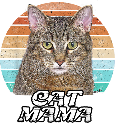 Cat Mama Mom Mothers Day Tabby Retro Women's Long Sleeve Shirt