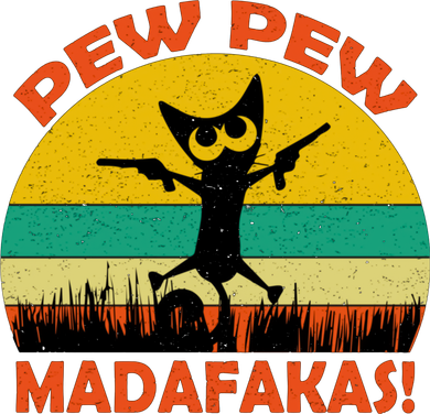 Cat Madafakas Pew Pew Vintage Baby Bodysuit