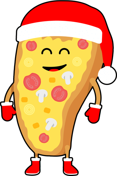 Cute Christmas Pizza Guy Ornament