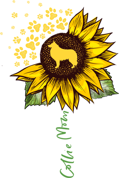 Collie Mom Sunflower Rough Collie Funny Gift Dog Mom Mama Gift Women's Long Sleeve Shirt