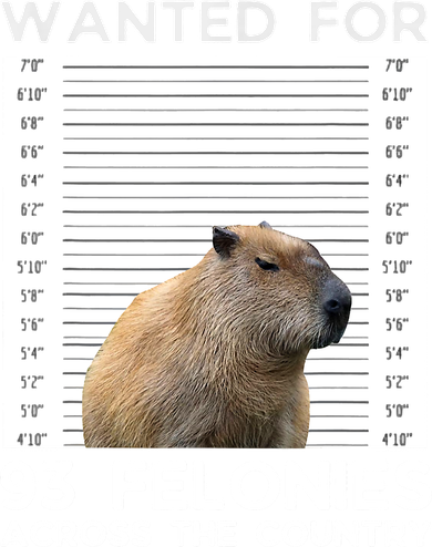 Capybara Mugshot Wanted For 93 Felonies Across The Country Toddler Hoodie