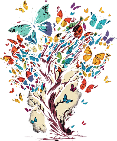 Cute Nature Butterfly Tree Kids Long Sleeve Shirt