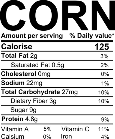 Corn Nutrition Facts Label Baby Bodysuit