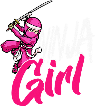 Cute Ninja Fighter Costume Pink Ninja Women's Long Sleeve Shirt
