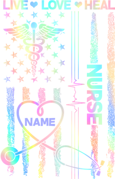 Custom Name Nurse Live Love Heal Colorful USA Flag Women's Hoodie