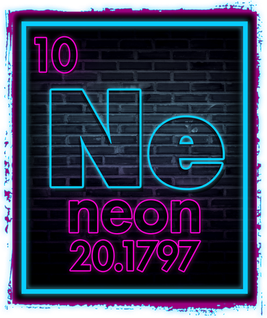 Cool NE Neon Light Periodic Table Element Coaster