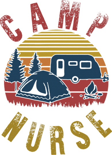 Camp Nurse Nursing Outdoor Summer Camping Retro Sunset Women's T-Shirt