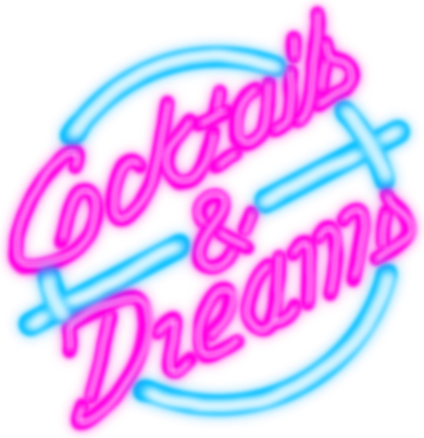 Cocktails And Dreams Retro 80s Button