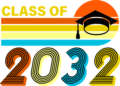 Retro Class of 2032 Future Graduate Button