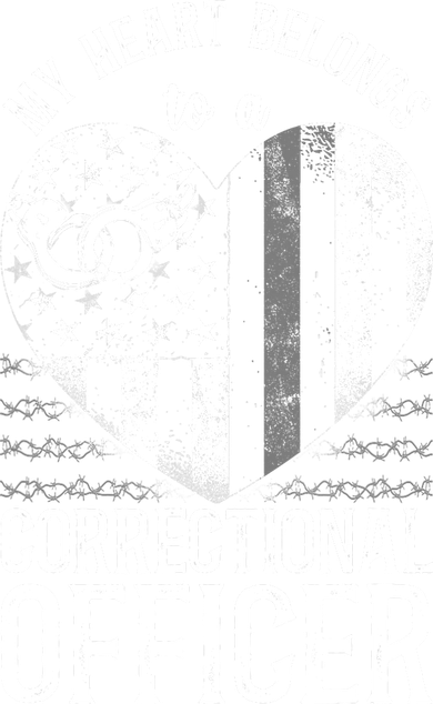 Correctional Officer Girlfriend Wife Heart American Flag Button