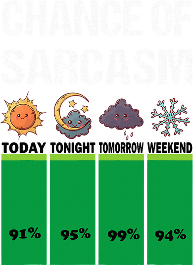 chance of sarcasm weather funny weather Kids T-Shirt