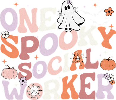Cute One Spooky Social Worker Ghost Halloween Polo