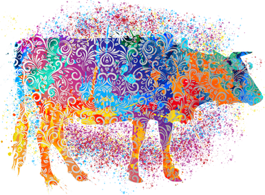 Colorful Pattern Cow Splatter Toddler T-Shirt