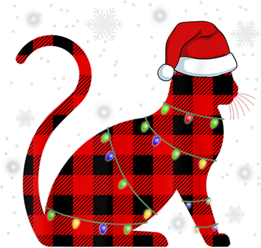 Christmas Plaid Cat Holiday Cute Tote Bag