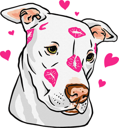 Cute Pitbull Dog Love And Hearts Funny I Love PitBull Dogs Toddler Hoodie