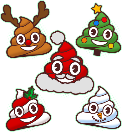 Christmas Poop Emoji Group Kids T-Shirt