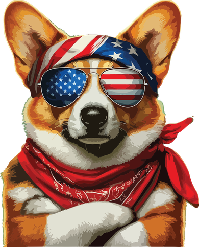 Corgi Patriotic Fourth Of July Kids T-Shirt